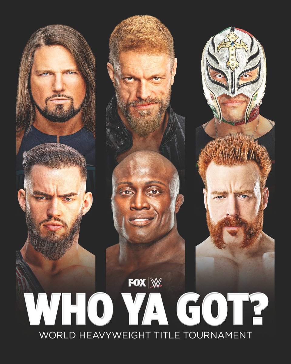 WWEonFOX's tweet photo. Who will go on to challenge @WWERollins for the NEW World Heavyweight Championship at #WWENOC? https://t.co/834PcTa8gU