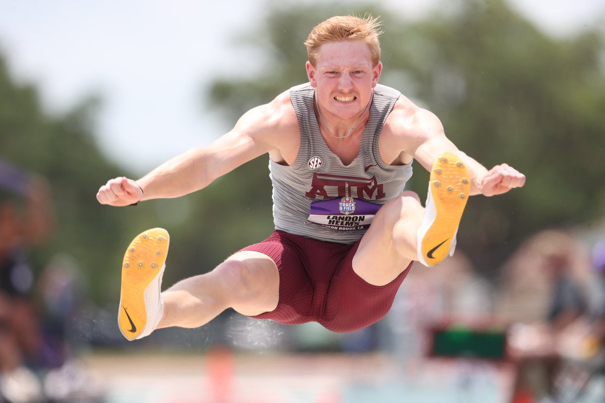 aggietfxc's tweet photo. SEC Decathlon - Long Jump

4. Blake Harris - 23-9.5/7.25m (874)
8. Landon Helms - 22-7/6.88m PR (785)

#GigEm | @blakeharris13_ | @AirLandon_ https://t.co/FjFnUSmZcF