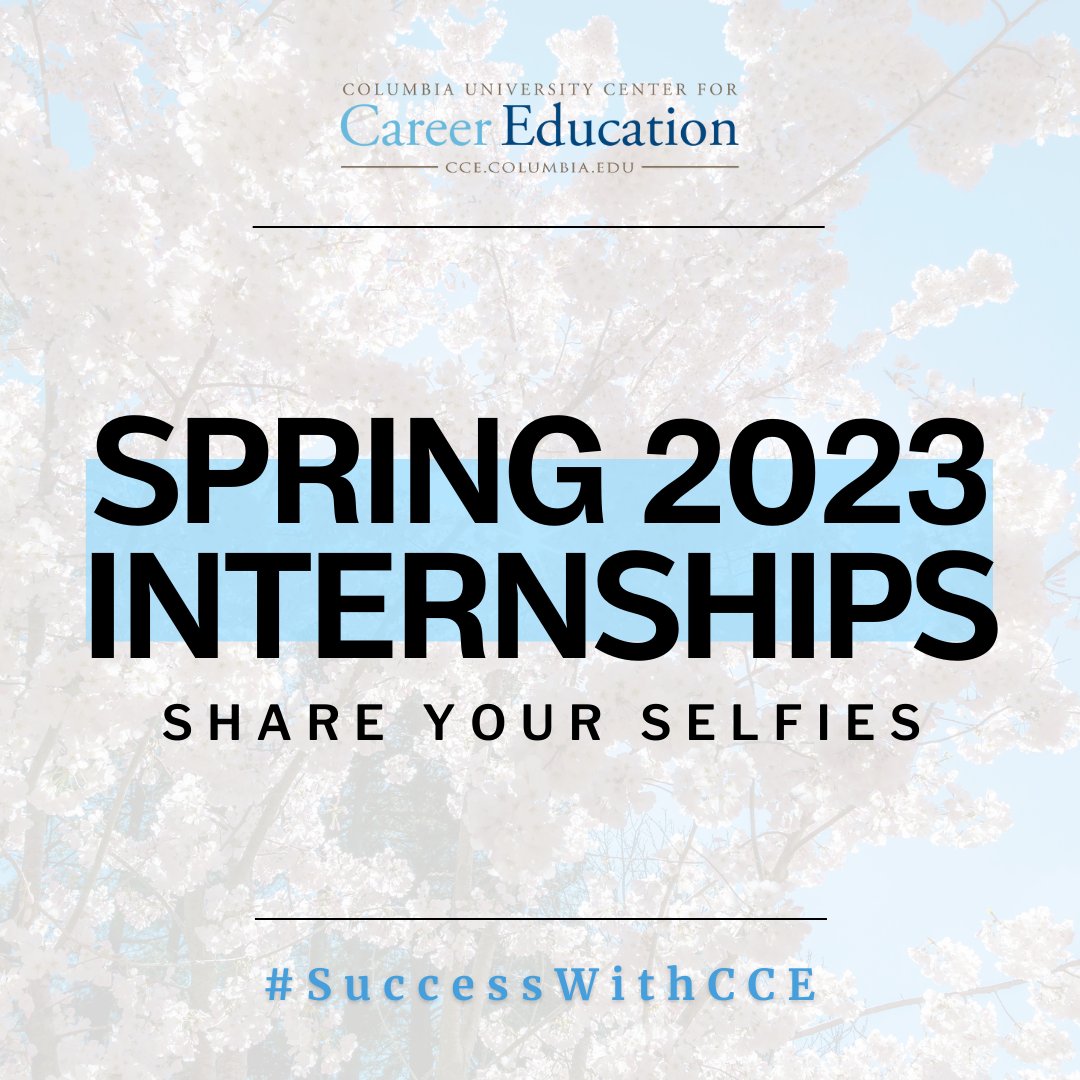 ColumbiaCCE's tweet image. Don't forget to tell us about your #Spring2023 term internship experiences before you embark on #Summer2023! We'd love to highlight you on our social media. Share your story with us at the link in bio! #ColumbiaCCE #SuccessWithCCE #Columbia2023 @CC_Columbia @ColumbiaGS @CUSEAS