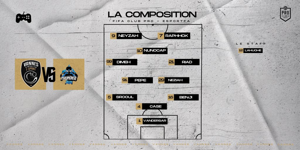 VOC eSport (@esport_voc) on Twitter photo Voici le XI qui commencera la soirรฉe <a href="/eSportFA_FR/">ESPORT FOR ASSOCIATIONS</a> !
#AllezLeVOCโซ๏ธโช๏ธ
<a href="/VOC_officiel/">Vannes Olympique Club</a> Voici le XI qui commencera la soirรฉe <a href="/eSportFA_FR/">ESPORT FOR ASSOCIATIONS</a> !
#AllezLeVOCโซ๏ธโช๏ธ
<a href="/VOC_officiel/">Vannes Olympique Club</a>