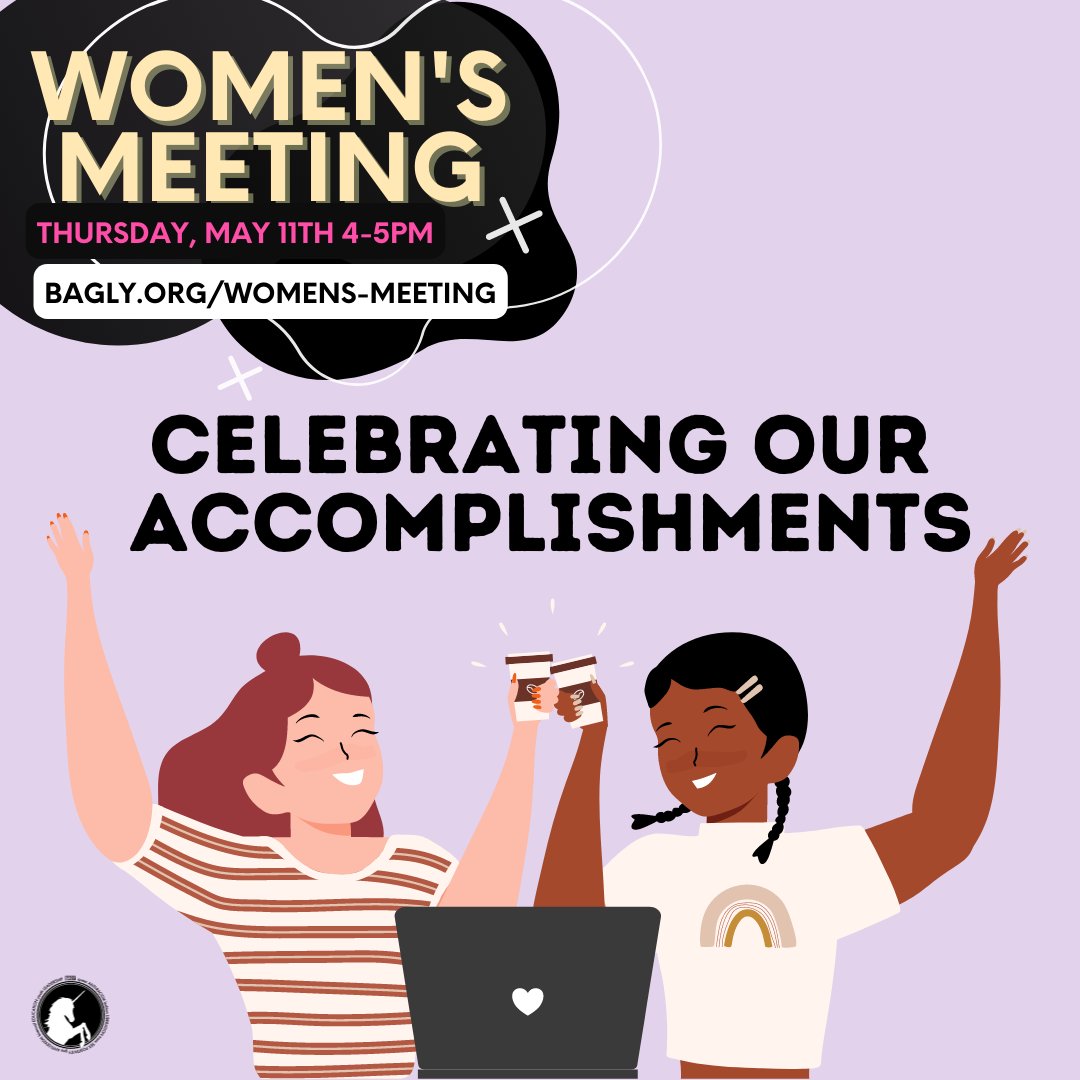 It's not too late to join us for our monthly Women's Meeting! We're discussing and celebrating our accomplishments this afternoon at 4:00PM at our Community Center. See you soon! 🎊