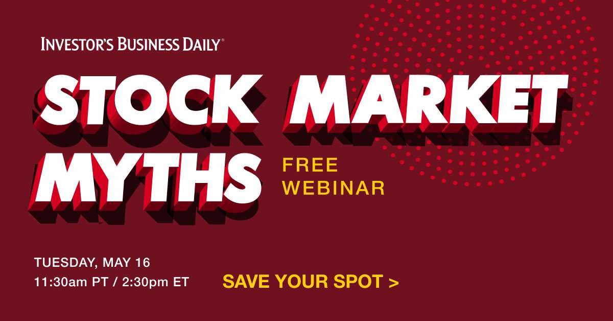 IBDinvestors's tweet photo. 📈🤔 Join us for a free webinar with Investor's Business Daily where we'll debunk some of the most common stock market myths that can hurt your bottom line.
Register NOW ➡️ https://t.co/XFbS0HRzQS
#StockMarketMyths #InvestingTips #FreeWebinar 📊👀 https://t.co/jaMQP1mumG