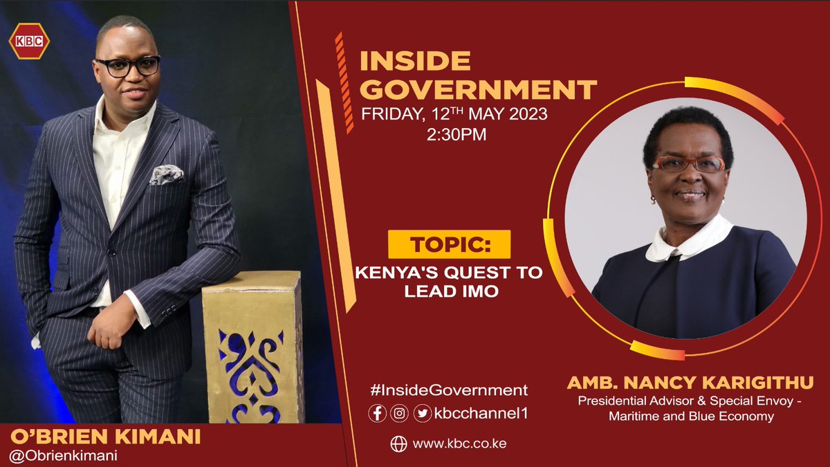 See you at @kbcchannel1 tomorrow as @obriankimani and i look closely at Kenya and Africa's bid for the post of IMO Secretary General. @MaritimeKE @IMOHQ