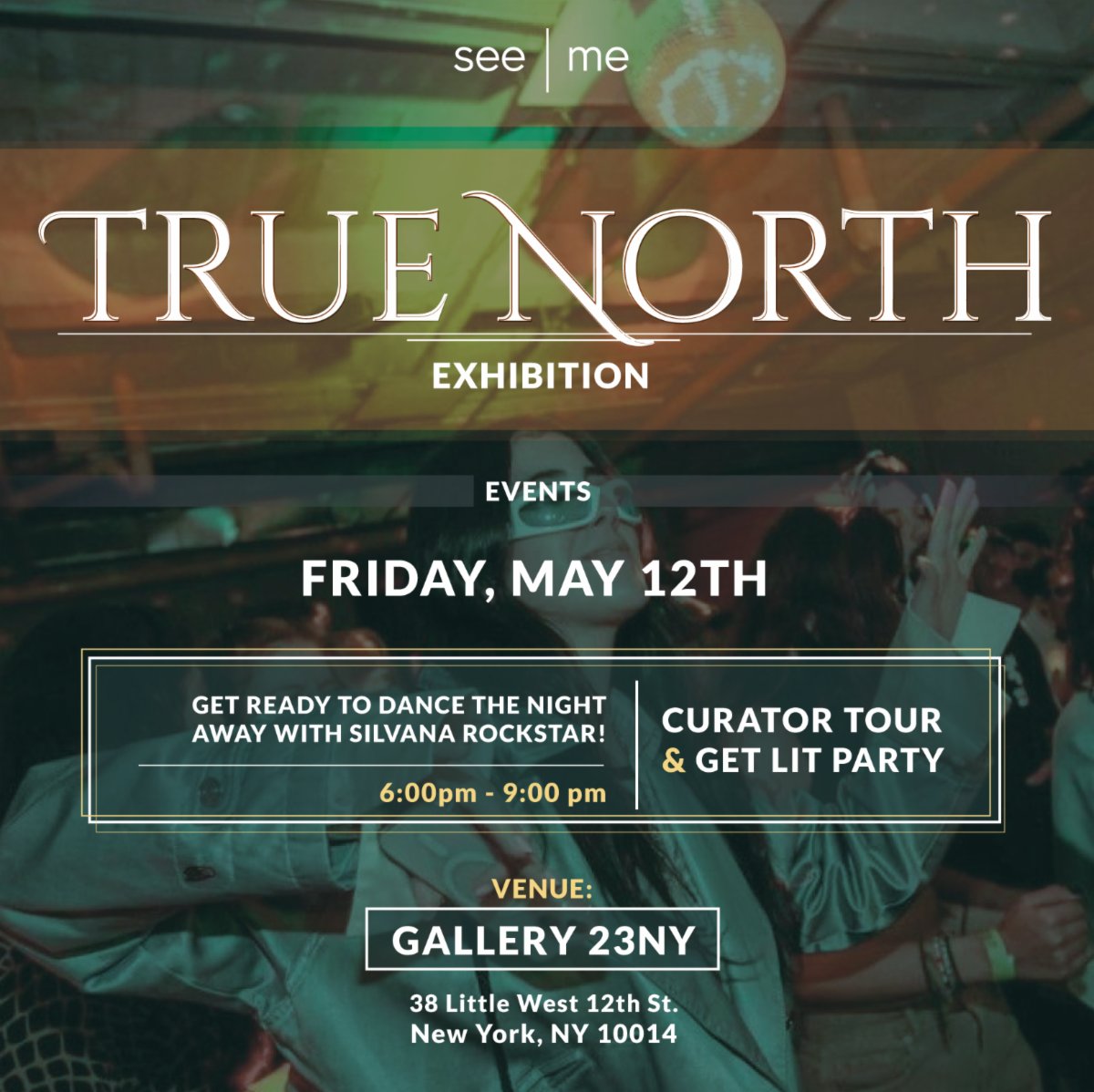 💃Get ready to dance the night away with Silvana Rockstar!
🕺Join us on Friday the 12th at @gallery23NY, In the Frame of True North Exhibition for a night of music, art, and good vibes. 
#seemecommunity #NewYorkEvents #NewYork #art #exhibition #gallery23ny