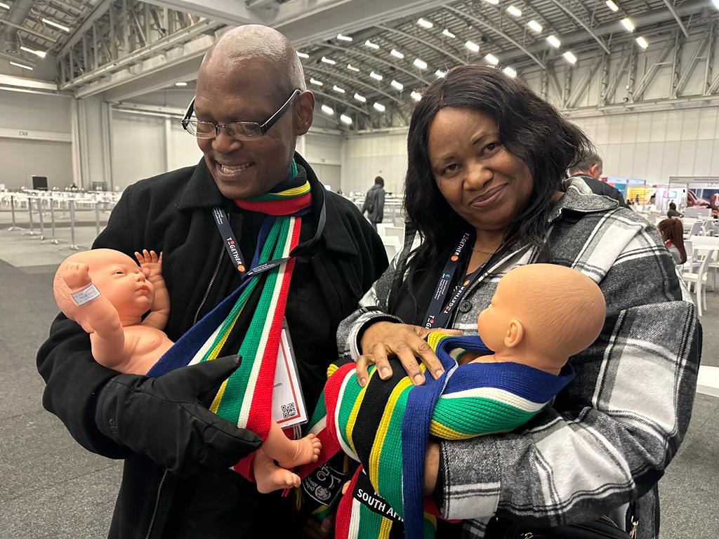 HealthZA's tweet photo. Promoting saving lives of newborn babies at CTICC #IMNHC2023 #aligningtogether #acceleratingtogether #SavingLivesTogether https://t.co/CwonzhySux