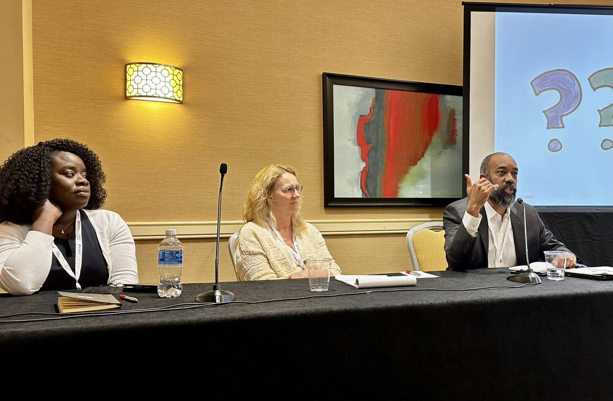 <a href="/bmoham/">Besheer Mohamed</a>, <a href="/surveyfunk/">Cary Funk</a>, <a href="/Dee_Asare/">Dorene Asare-Marfo</a> from <a href="/pewresearch/">Pew Research Center</a> at #AAPOR2023 speaking about our bespoke Black American surveys. Want to see more? View: pewresearch.org/topic/race-eth… <a href="/pewidentity/">Pew Research Race and Ethnicity</a>