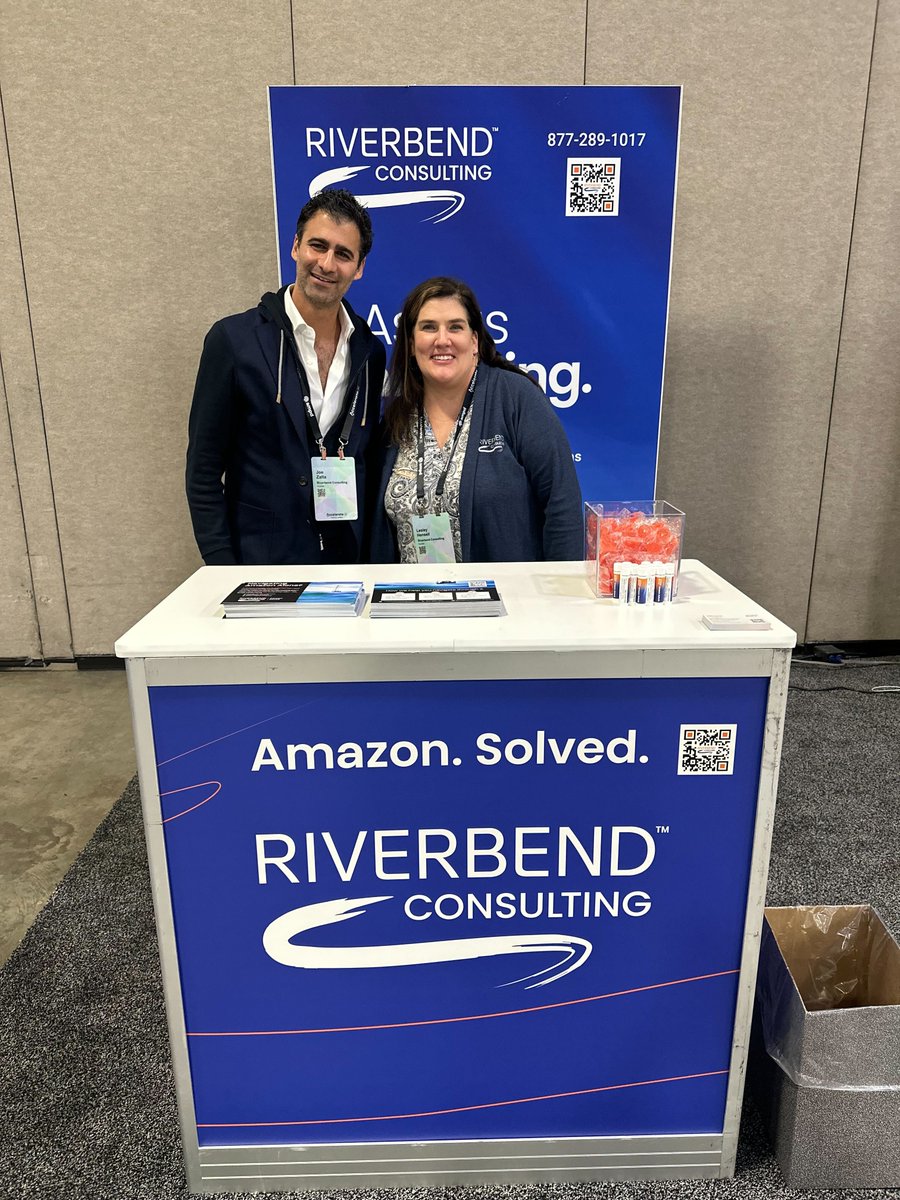 RiverbendConsul's tweet image. It&apos;s time! The @AccelerateEcomm  &apos;23 show kicked off today. Come see us at booth 35. @RiverbendConsul&apos;s co-founders Joe Zalta and Lesley Hensell are ready to answer your questions. 🤩 

#accelerationsummit #ecommerce #ecommerceevent #riverbendconsulting #amazonsolved