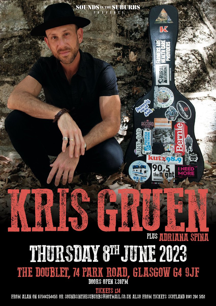 It’s @krisgruenmusic and @adrianamusic  playing the @DoubletBar on 8 June! It’s a night of fabulous music. @ticketsscotland @WhatsOnGlasgow @glasgowswestend @GlasgowWEToday @GlasMusicTour @thelistmagazine