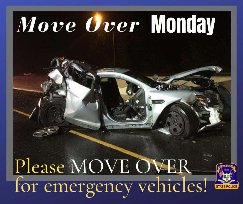 CT_STATE_POLICE's tweet image. #moveover #moveovermonday #moveoverslowdown #slowdown #drivesafe