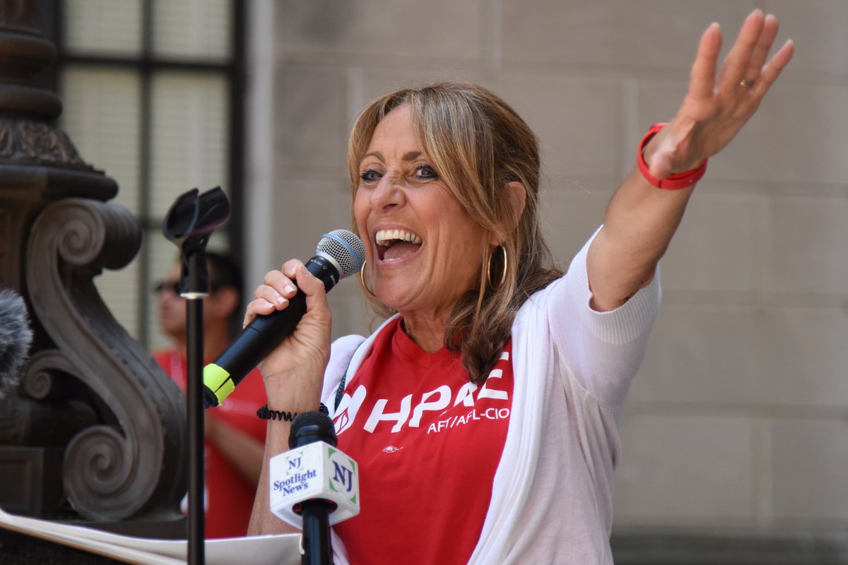 AFT New Jersey (@aftnj) on Twitter photo βHealth care is in crisis. ... If health care workers are safe, patients are safe.β βΒ <a href="/hpaeaft/">HPAE - Health Professionals & Allied Employees</a> President Debbie White today in Trenton at the Safe Staffing Rally
<a href="/AFTunion/">AFT</a> <a href="/rweingarten/">Randi Weingarten πΊπΈβππͺπΏπ©βππ£πΊπ¦</a> <a href="/GovMurphy/">Governor Phil Murphy</a> <a href="/SenPresScutari/">Senate President Nick Scutari</a> <a href="/SpeakerCoughlin/">Speaker Craig J. Coughlin</a> #safestaffingnow #safestaffingnj #nursesweek2023 βHealth care is in crisis. ... If health care workers are safe, patients are safe.β βΒ <a href="/hpaeaft/">HPAE - Health Professionals & Allied Employees</a> President Debbie White today in Trenton at the Safe Staffing Rally
<a href="/AFTunion/">AFT</a> <a href="/rweingarten/">Randi Weingarten πΊπΈβππͺπΏπ©βππ£πΊπ¦</a> <a href="/GovMurphy/">Governor Phil Murphy</a> <a href="/SenPresScutari/">Senate President Nick Scutari</a> <a href="/SpeakerCoughlin/">Speaker Craig J. Coughlin</a> #safestaffingnow #safestaffingnj #nursesweek2023