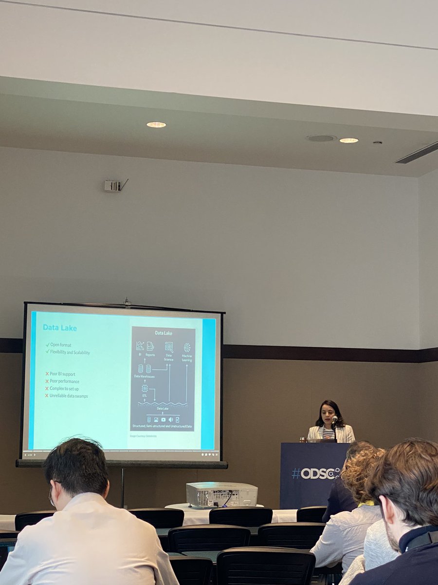Attending a session  by @zairah___ , Data Scientist you.com at #ODSCEast  
Interesting to learn about Lakehouse Architecture for a Privacy Focused Search Engine.
@_odsc @YouSearchEngine