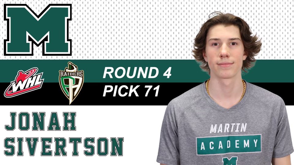 Martin Academy (@martinacademy_) on Twitter photo Congratulations to our Grade 9 Hockey Academy student Jonah Sivertson drafted <a href="/TheWHL/">Western Hockey League</a> in the 4th round to <a href="/PARaidersHockey/">Prince Albert Raiders</a> Congratulations to our Grade 9 Hockey Academy student Jonah Sivertson drafted <a href="/TheWHL/">Western Hockey League</a> in the 4th round to <a href="/PARaidersHockey/">Prince Albert Raiders</a>