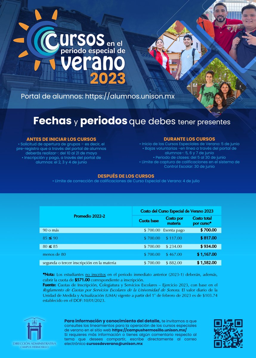 SoyUnison's tweet photo. Estudiantes, ya pueden solicitar en línea la apertura de grupos para los Cursos de Verano 2023: https://t.co/4H2ZNuN5tX
Más información: https://t.co/Rd0K0TCtB5 https://t.co/FIJm73kxvU