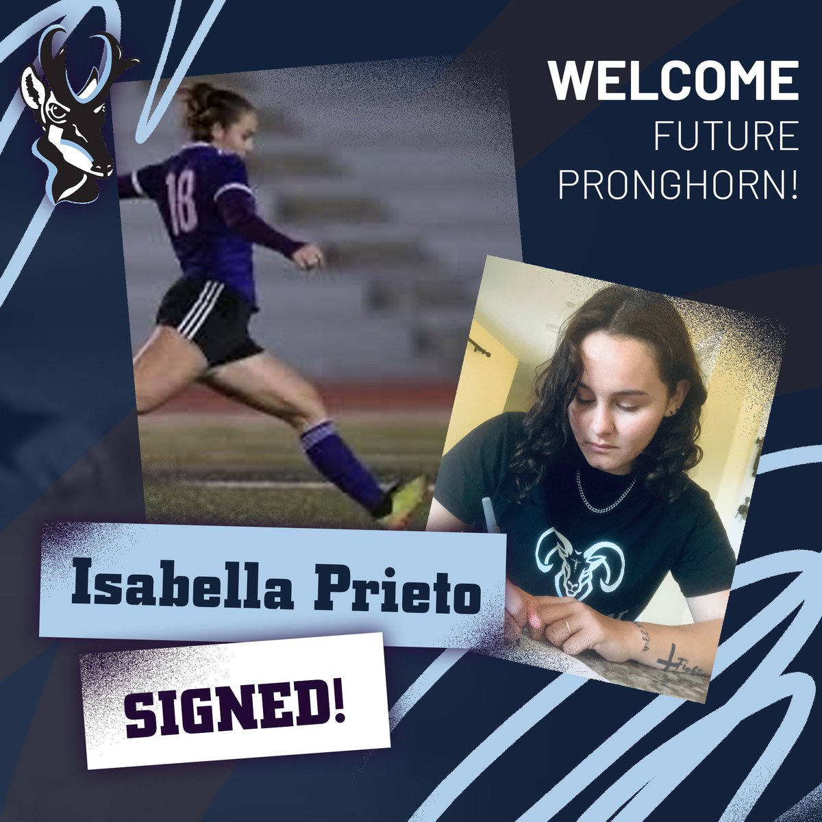 Excited to welcome our newest signing Isabella Prieto from Alpine, California! Welcome to the Pronghorn Family! #gopronghorns #pronghornpride