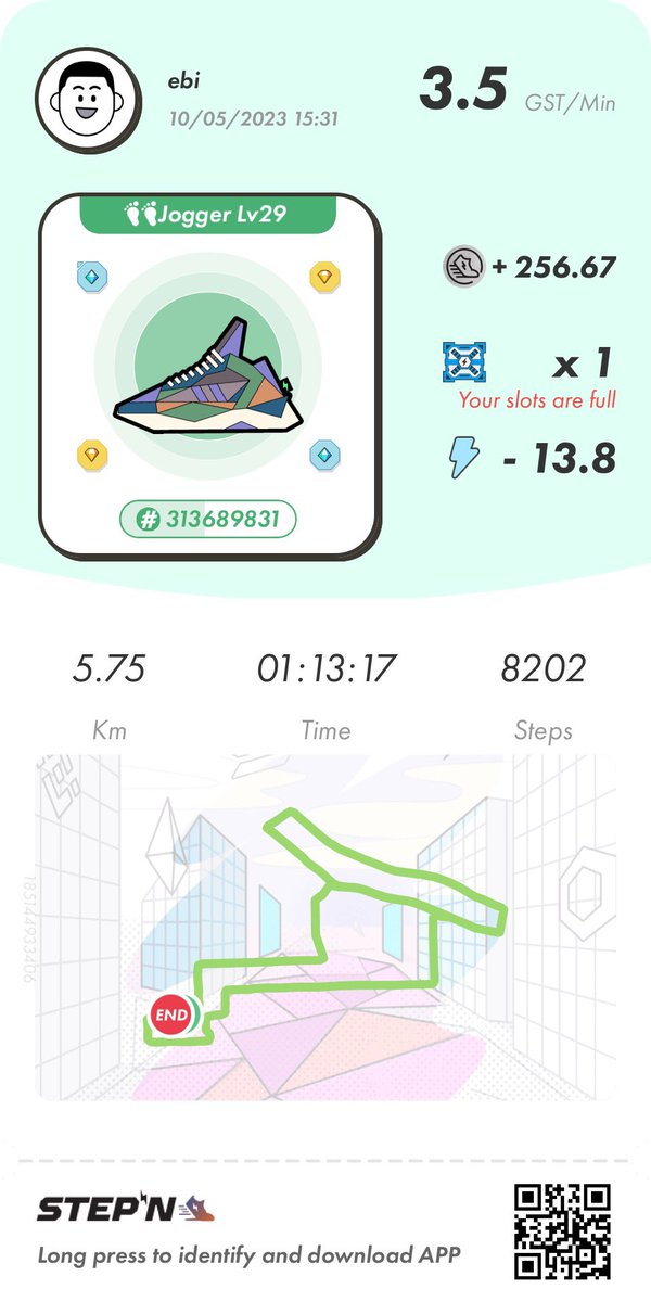 ebichan70's tweet photo. @StepnUltraRunr @Stepnofficial @solana #STEPN #STEPNwarrior5K https://t.co/v1AFCUekc5