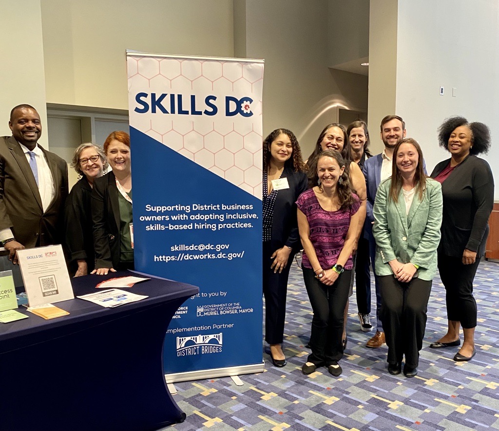 Max Gibbons joined Suzanne Townsend from @dc_wic for a panel moderated by Brianne Dornbush from @DistrictBridges, at the @dcchamber Small Business Summit. The panel explored the future of the DC #labormarket and how #Skills-based hiring can help #businesses succeed.