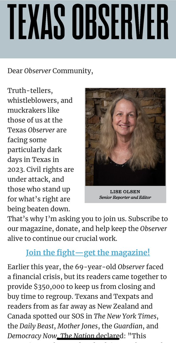 gabrielarana's tweet photo. Senior Editor and Writer (and all-around badass) @LiseDigger talks to readers about why @TexasNeedsAnObserver. She also gives a shoutout to #TexasObserver readers who wrote in support during our financial crisis. I read these to cheer up after a long day. https://t.co/1cBTS3A40u https://t.co/bxA7ZkKnOc