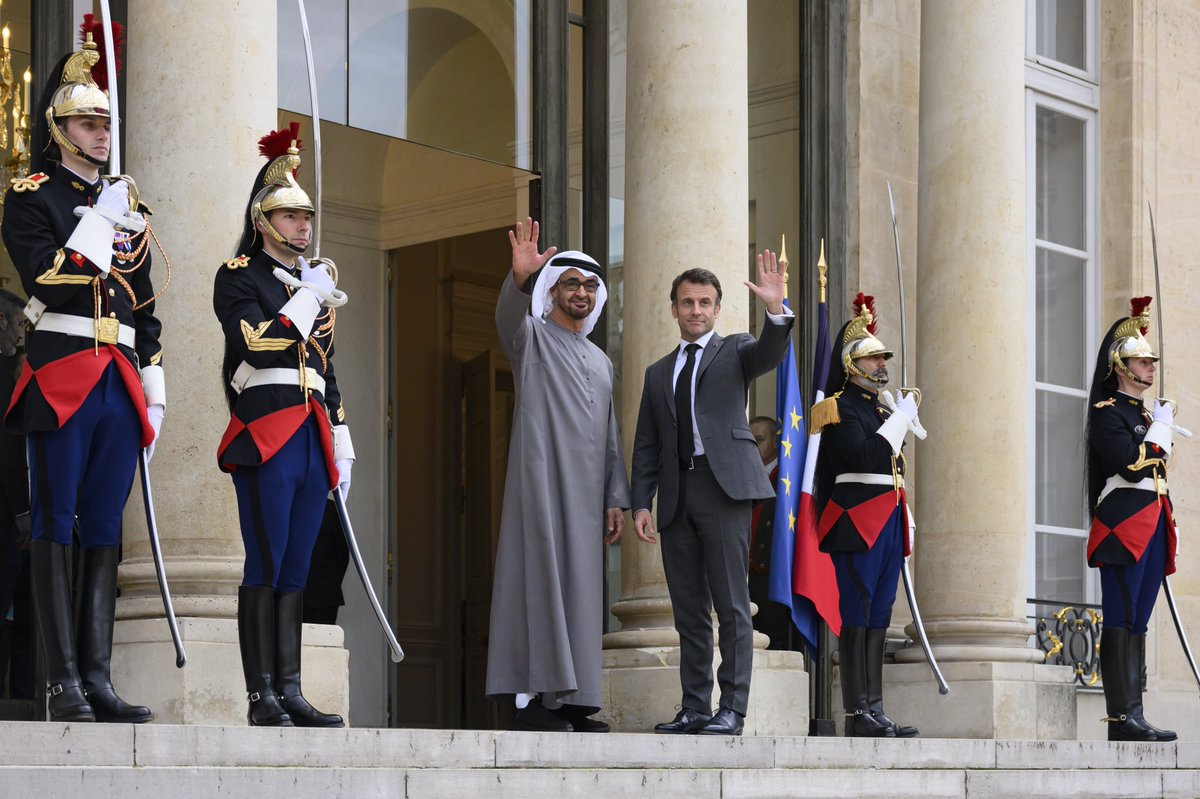 The UAE and France share a strong, historic partnership, and today in Paris I joined President Emmanuel Macron to explore opportunities for further collaboration across various sectors. Together, we remain committed to promoting a stable and prosperous future for all.