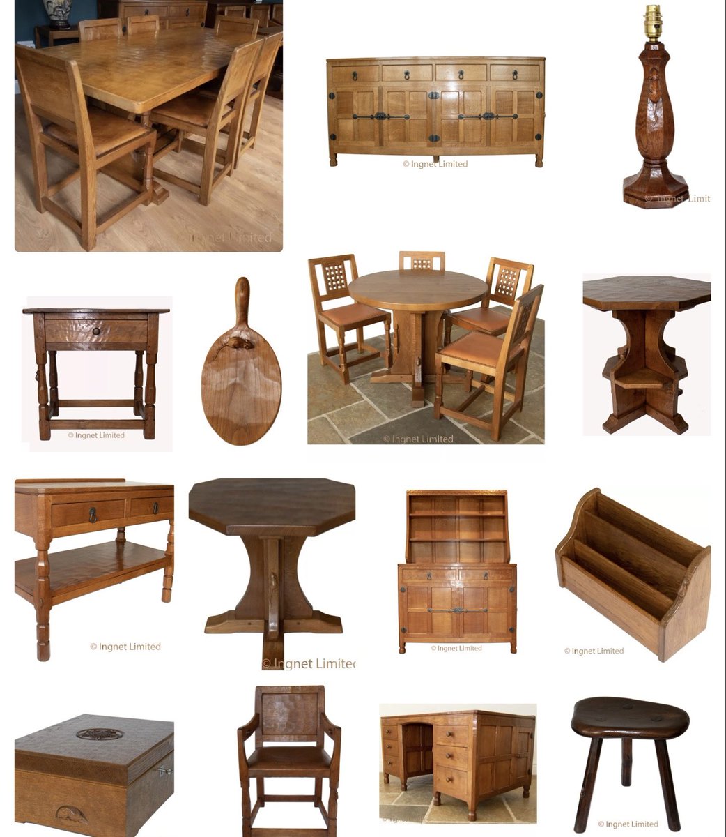 IngnetLtd's tweet photo. Just a few Robert ‘Mouseman’ Thompson items in the past 6 weeks we have sold… if you have any similar pieces to sell or interested in anything here… please contact us ❤️ 🐭
#mouseman #robertthompson #mousemanfurniture #artsandcraftsmovement #artsandcrafts #ingnetantiques https://t.co/dyUA9NHSyw