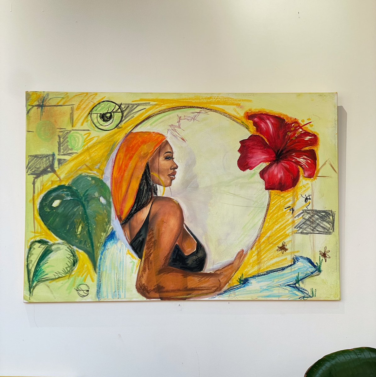 Oils and oil pastels on canvas