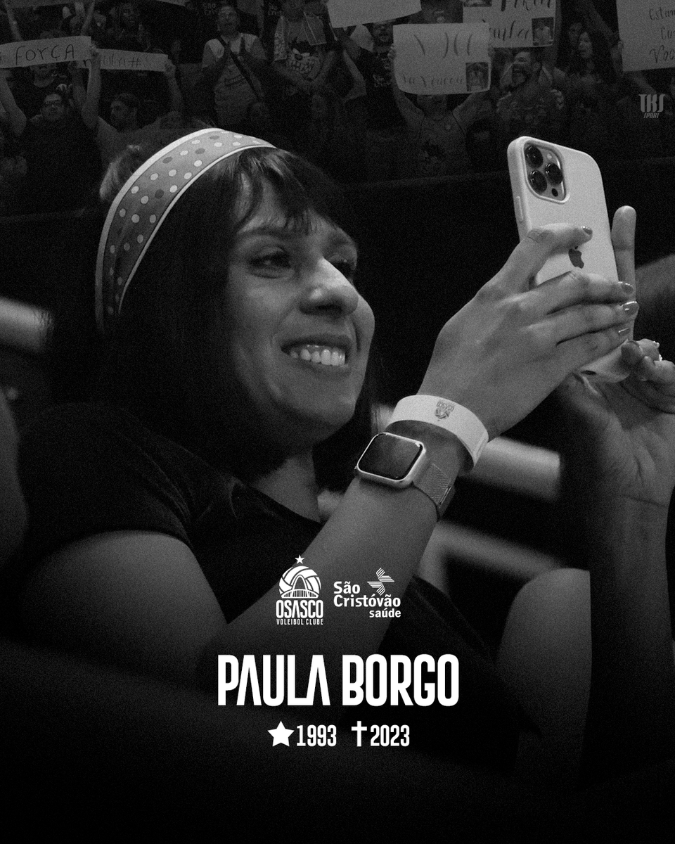 OsascoVC's tweet photo. Um dia triste para o nosso voleibol. 
Nossa admiração por sua grandeza e luta e toda solidariedade aos familiares e amigos.

Descanse em paz Paula.🖤🏐 https://t.co/AOpc0AZ4Cp