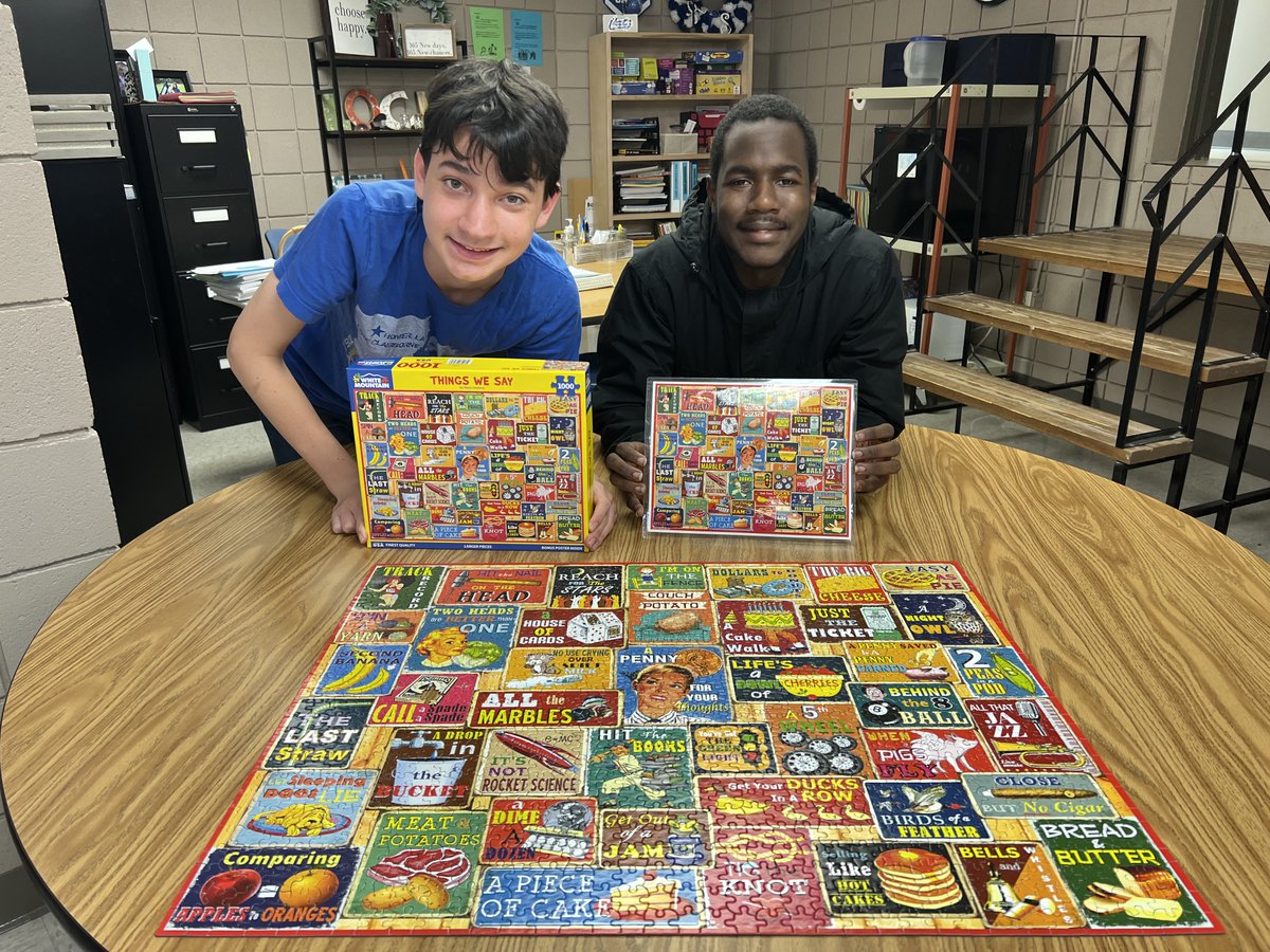 While learning about idioms in language therapy, these CHS students "went the extra mile" working on this "Things We Say" puzzle, finishing just in the "nick of time."
#6legs4life