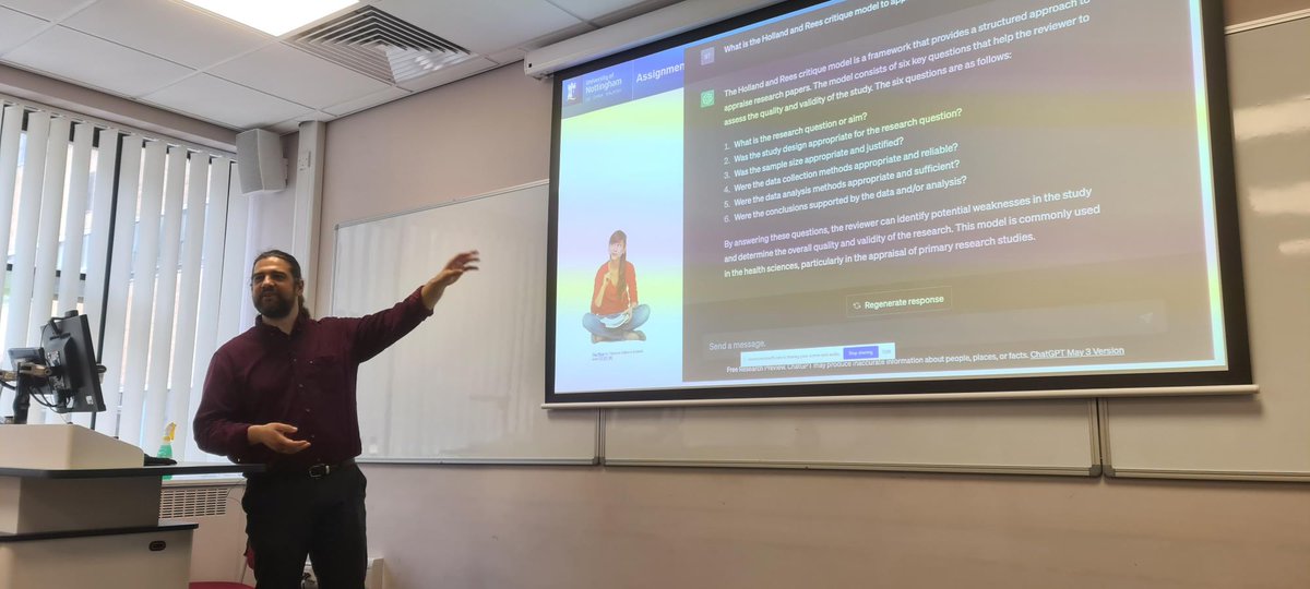 We had an inspirational workshop this morning exchanging ideas and sharing our experience with <a href="/UoN_SHS/">UoN Health Sciences</a> colleagues and PGR students, on how #chatbots such as #chatGPT could be used as a tool in #healthcare #education #CEPEH <a href="/staconst/">Stathis Konstantinidis</a> <a href="/J_C_Henderson/">James Henderson</a> <a href="/cherrypoussa/">Cherry Poussa</a> <a href="/MattJPears/">Matthew Pears</a>