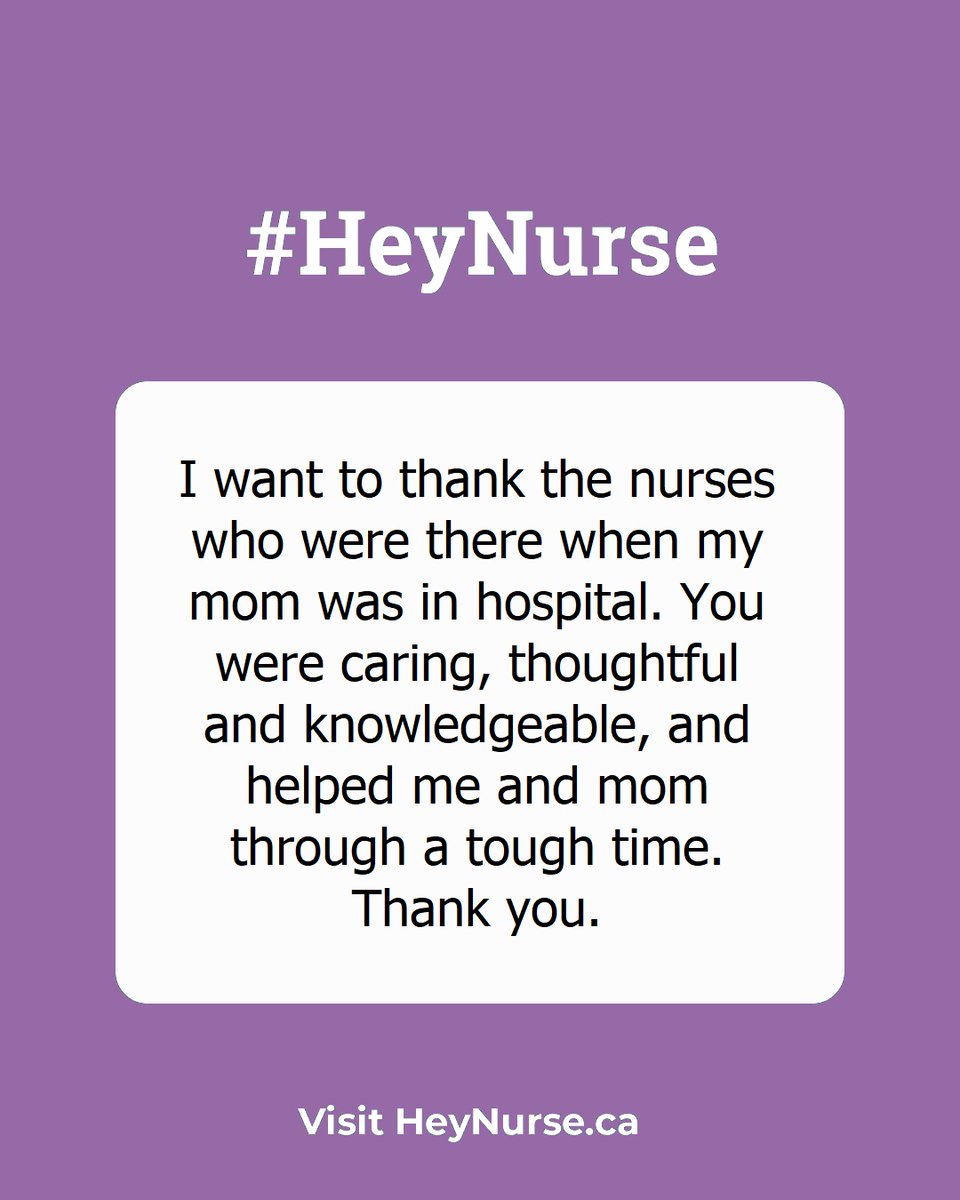 nnp_bc's tweet photo. “I want to thank the nurses who were there when my mom was in hospital. You were caring, thoughtful and knowledgeable” #HeyNurses #HeyNurses
NNPBC is pleased to share messages submitted from community members across BC this #NationalNursingWeek. Thank you for your kind words! https://t.co/oWxJPBUMF7