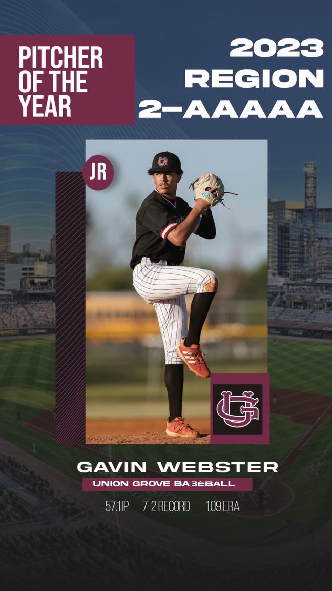 webstergav14's tweet photo. Extremely blessed to be named 2023 Region 2-AAAAA Pitcher of the Year! @JGoetzPBR https://t.co/4fGZMCXMtb