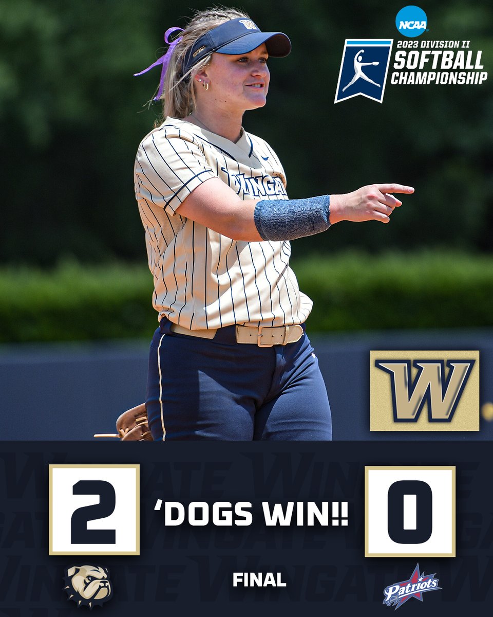 WU_Bulldogs's tweet image. BULLDOGS WIN!!!!!!

Raechel Cutcher tosses a 1-hit shutout to lead #17 @WingateSoftball to a 2-0 victory over Francis Marion in the NCAA Tourney opener!!

Cutcher struck out 7 without a walk!

Scott drove in both runs!

Back in action Friday at 10:30!

#OneDog