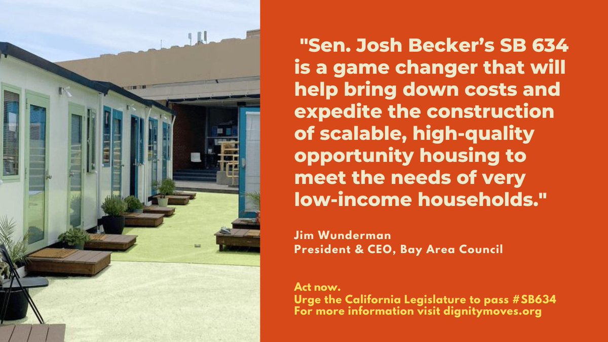 BayAreaCouncil's tweet photo. With so many Californians experiencing homelessness every day, we need urgent action. @JoshBeckerSV’s #SB634 would promote the development of opportunity housing, a scalable solution that residents rave about. 

We encourage #CalLeg to support this bill. https://t.co/BQps7d6r7c