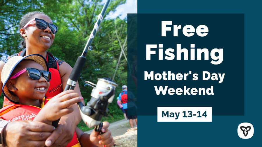 Aris_Babikian's tweet photo. Celebrate Mother’s Day and enjoy free fishing this weekend on one of Ontario’s lakes or rivers.
More Details at: 
https://t.co/SzBYl61KfO

#ScarboroughAgincourt #ONPoli #ScarbTo #scmirror #scarborough https://t.co/5Ro4UGDfR2
