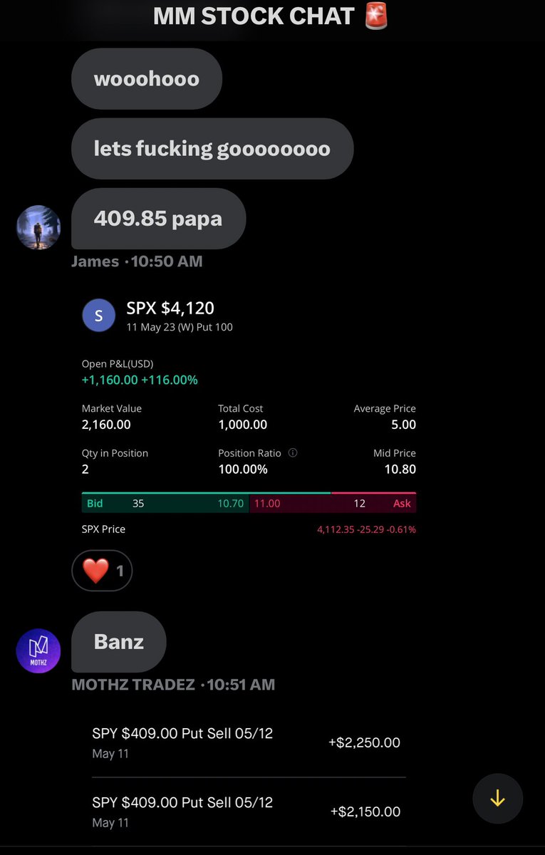 KICKING INACTIVE MEMBERS FROM MY GROUPCHAT! THE LAST TIME THIS MONTH FOR ENTRY! 27 FOLLOWERS ONLY WILL GET ADDED INTO MY GROUP CHAT BY TOMORROW MORNING❤️ 

CAUGHT A 700% GAINER IN 5 MINUTES WITH THE GROUP🙏🏽 TOUGH DAY TODAY BUT ITS OK I AM ONLY HUMAN💡 $SPY

COMMENT &amp; RT TO ENTER