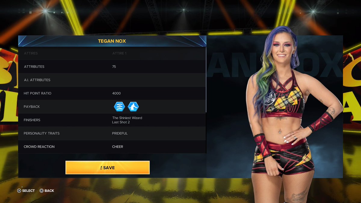 The Shiniest Wizard
Tegan Nox  (@TeganNoxWWE ) is now available on Community Creations for #WWE2K23 !!

🚀Moveset by @WolfpacPrinxe 

➰Tags:TEGAN NOX,TYLANLEE
#WWERaw #WWE2K23 #TeganNox