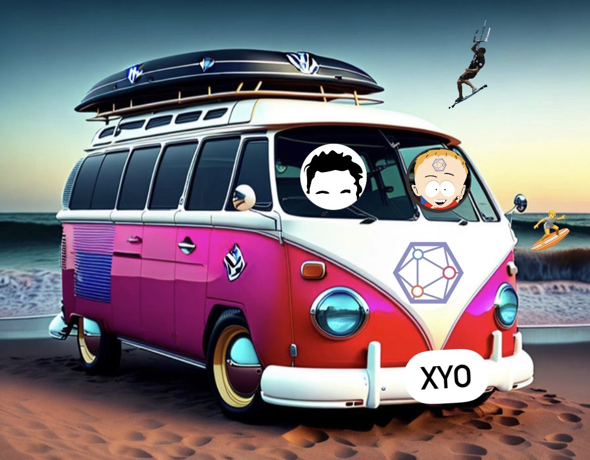 A nice treat for the coming weekend. today i spoke with @the_real_timmay and  @arietrouw on the beach. I was there for a short while today to chill and spontaneously got into a conversation with them. Really a very cool bus that the 2 drive around to #geomine for #xyo