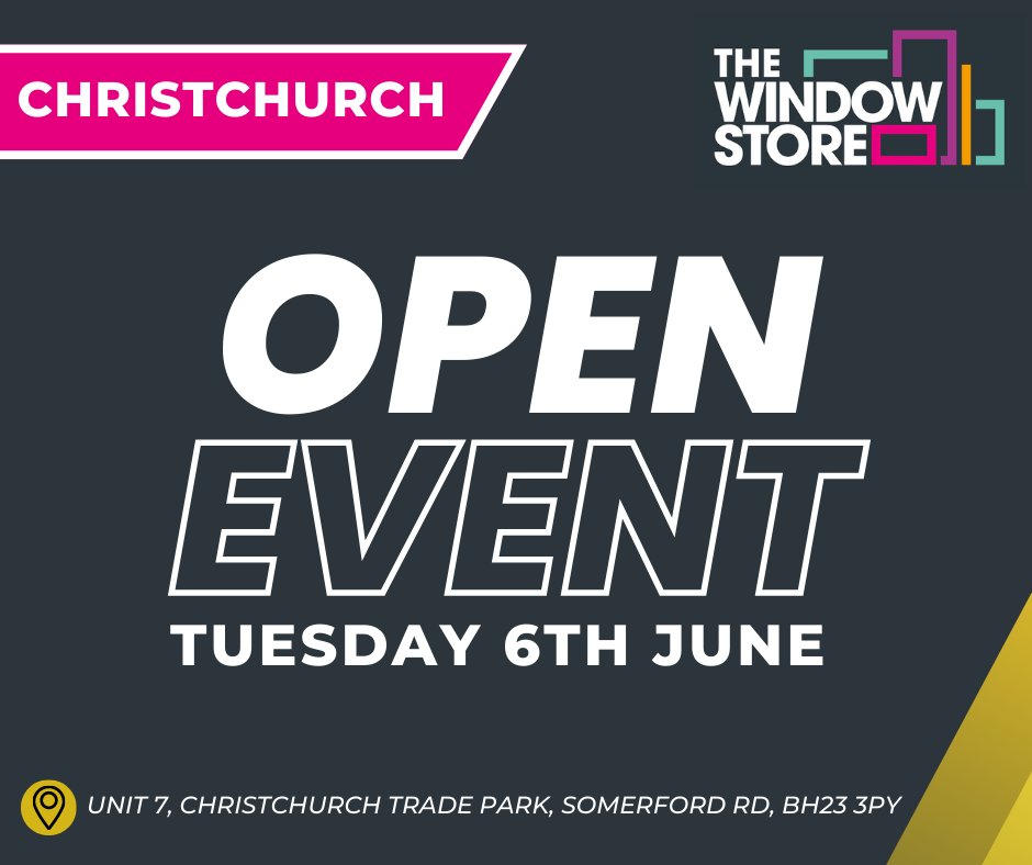 thewindowstore's tweet photo. 🔊 SAVE THE DATE! 🗓️
Join us at our #Christchurch Open Day on Tuesday 6th June to meet our team, talk to a range of leading suppliers and industry experts, enjoy free refreshments, on-the-day discounts, plus a chance to win a free composite door!
#savethedate #TheWindowStore https://t.co/UjDW5SG6P8