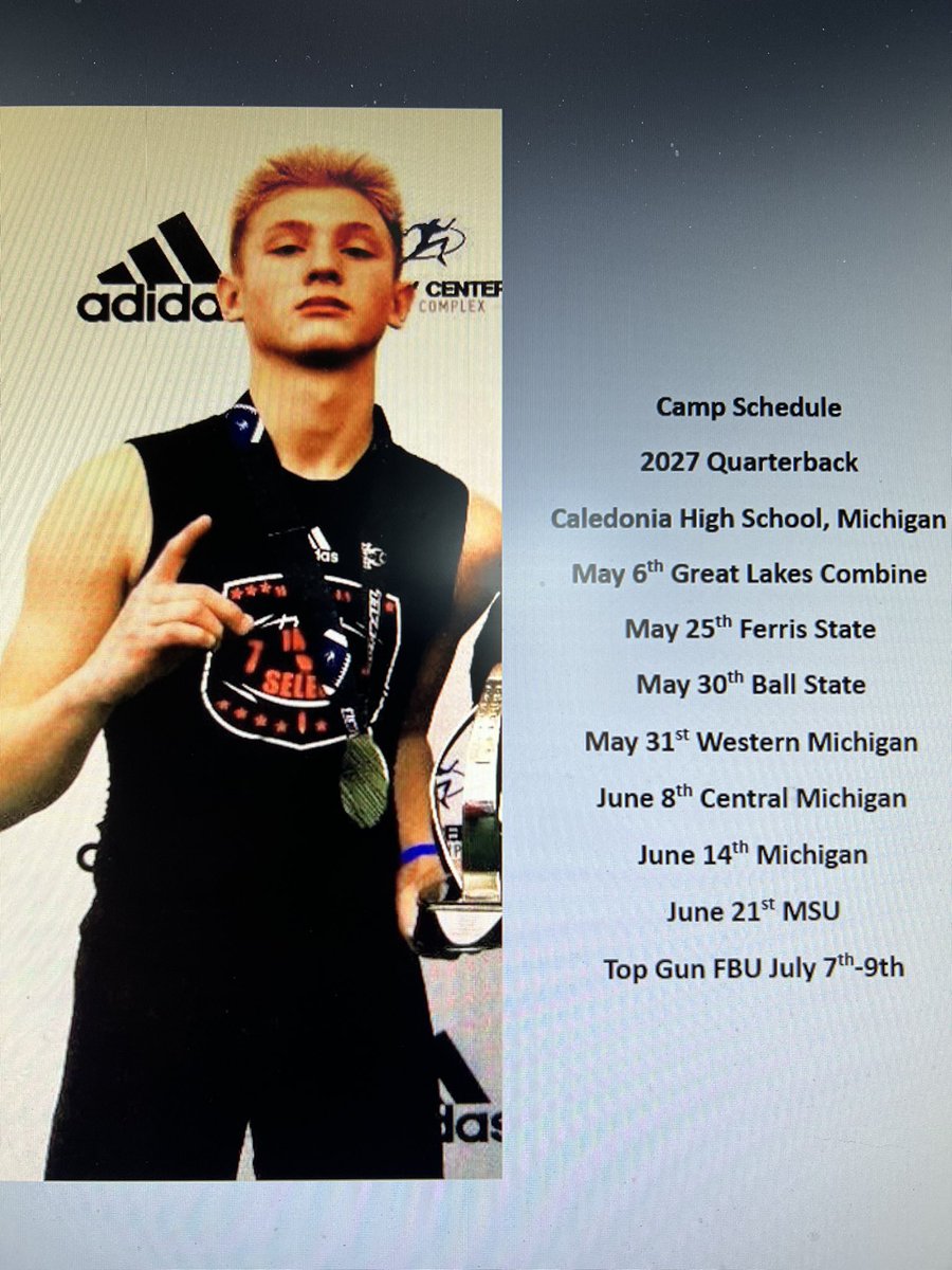 Camp Schedule as of now. @QBHitList @Coach_Sinagoga @alex_pallone @CoachJKos @CoachAI @AllenTrieu @CoachBCosh @Coach_Rock @JayJohnsonFB @glakesironmen @TylerEliteQb1