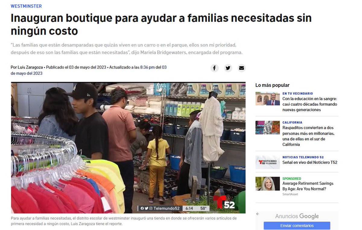 westminstersd's tweet photo. TELEMUNDO 52 SPOTLIGHT: Throwback, to last week when @TELEMUNDO52 joined us for our WSD Boutique Grand Opening at Iva Meairs Elementary School. We appreciate the amazing support and coverage you provide to the community! Thank you.
https://t.co/gbSaoiWCFI https://t.co/MBZVz09LI8