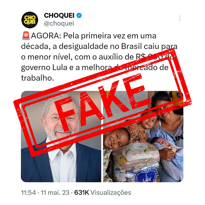 ancapchequei's tweet photo. 🚨URGENTE: "Choquei" espalha fake news ao atribuir ao Lula a queda na "desigualdade" do Brasil. Na verdade, a queda ocorreu no ano passado, no governo Bolsonaro.

A fonte para a notícia que eles usaram contradiz eles mesmos. https://t.co/nrtlZVmCqw