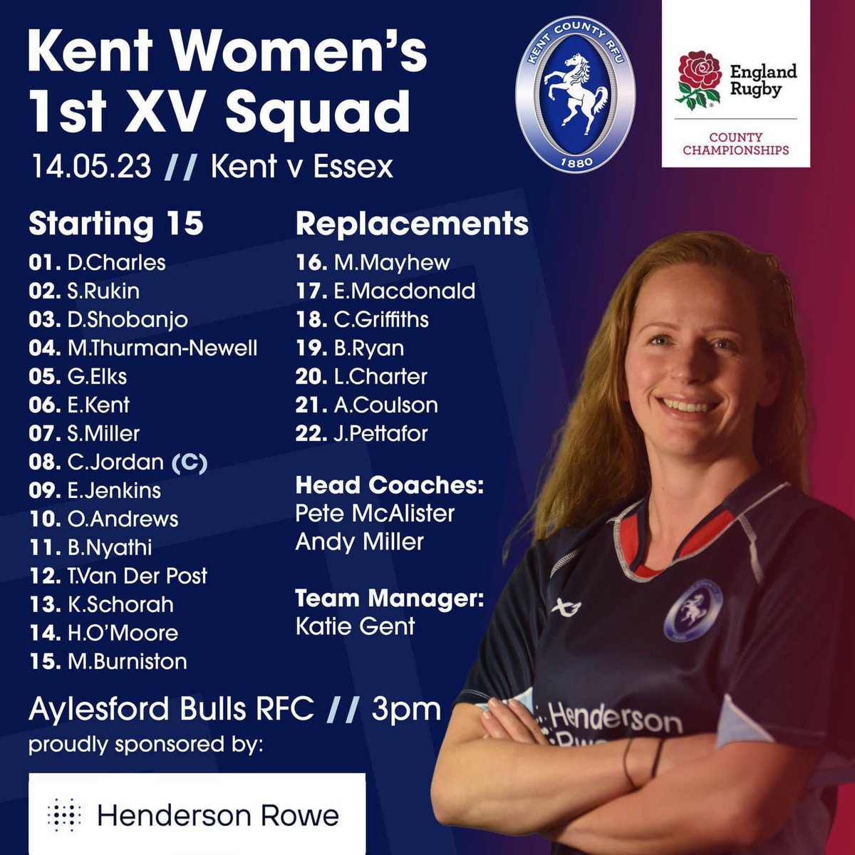 All support welcome as Tara and the Kent Women’s Team take on Essex at Aylesford Bulls RFC this Sunday 🏉🏉🏉 Sunday 14th May 🏉 Kent vs Essex Aylesford Bulls- 3PM Sunday 21st May 🏉 Kent vs Hampshire Medway RFC - 3PM @KentRugby #gravesendgremlins #kentrugby #womensrugbykent