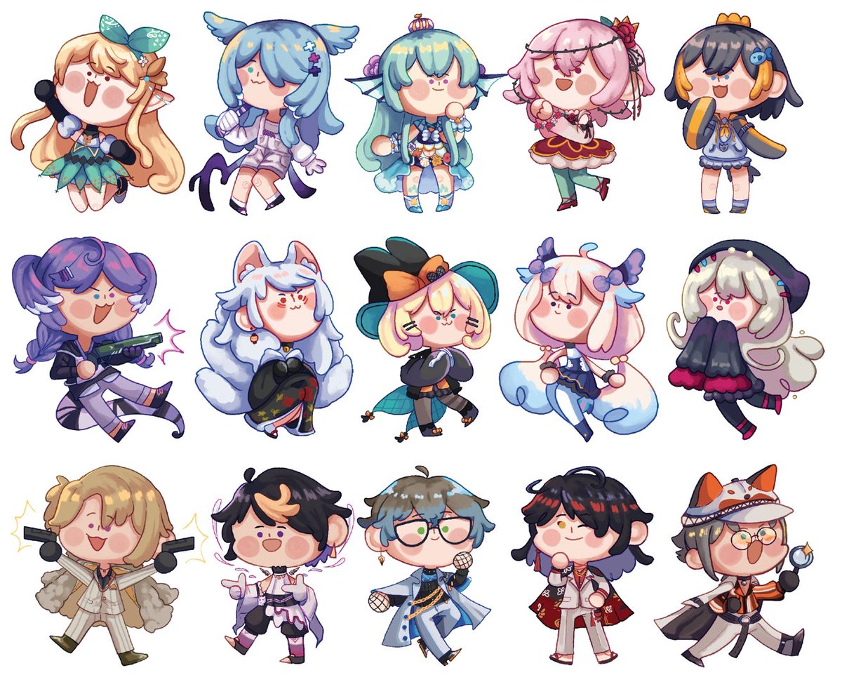 MuscleCatArt's tweet photo. #Nijisanji #NijisanjiEN 

im so thankful for all the love on my nijichibi charms! did you know i currently have all of them as a charm so far? you can find them on my 3tsy! 

⬇️⛓️ below! ⬇️ https://t.co/wUcmmUXdDW