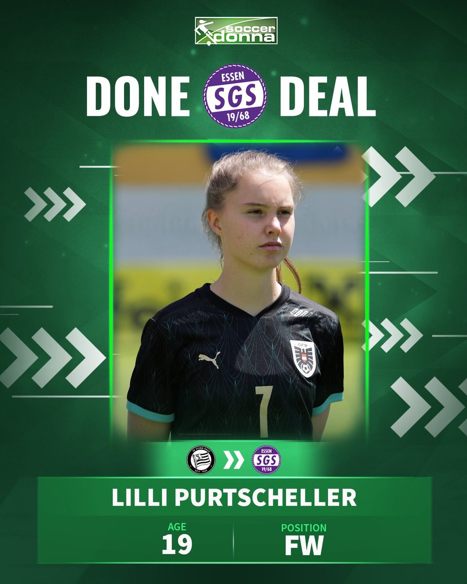 FFB_at's tweet photo. // Transfer-News!
Lilli #Purtscheller wechselt von #SturmGraz zu #SGS #Essen. 💪👍 https://t.co/GXn0gbCsUm