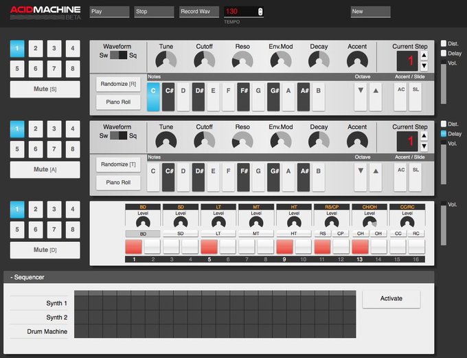 Acid Machine 2: An online version of the Roland TB-303 Bass Line Synthesizer errozero.co.uk/acid-machine/