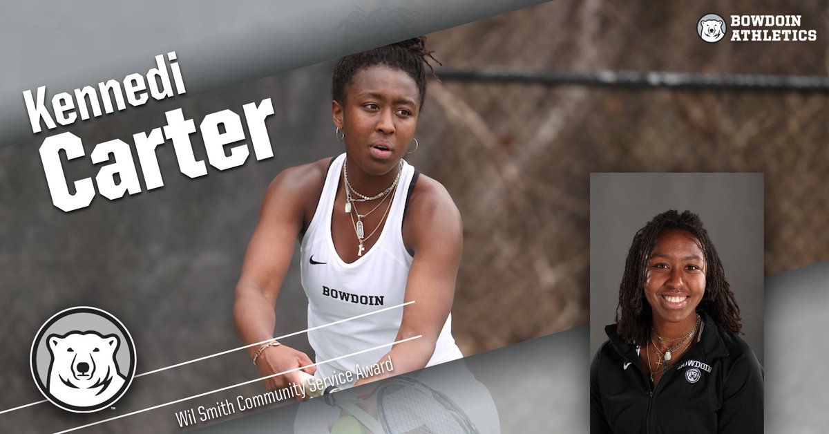 This year’s recipient of the Wil Smith Award for Outstanding Community Service goes to Kennedi Carter of @BowdoinWTennis #GoUBears #AwardUBears