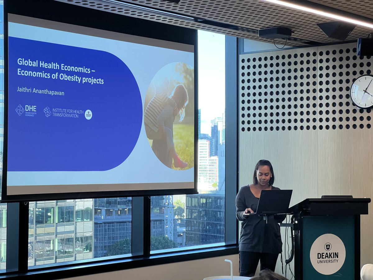 DHE_Deakin's tweet photo. Thrilled to hear dynamic speakers @JaithriA, @marufa_sultana &amp; Marj Moodie from our economics of obesity team on practical strategies for successful collaborations and relationships! Let's shape a healthier future together! #GlobalHealthEconomicsMelbourne @IHT_Deakin https://t.co/fxBkQygJWa