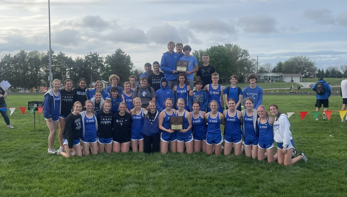 St. Cecilia girls and boys win Class C, District 7 titles. Girls won outright by one point over Milford 98-97; boys tied with Tri County. #nebpreps