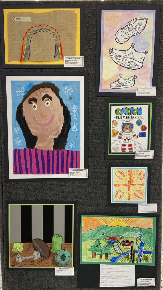 Art Show Success! Thank you to all the <a href="/Oakton_ES/">Oakton ES</a> families for coming out to support their young artists! <a href="/OaktonHS/">Oakton High School</a> we appreciate you hosting in your beautiful new space 🎨🖼️💕