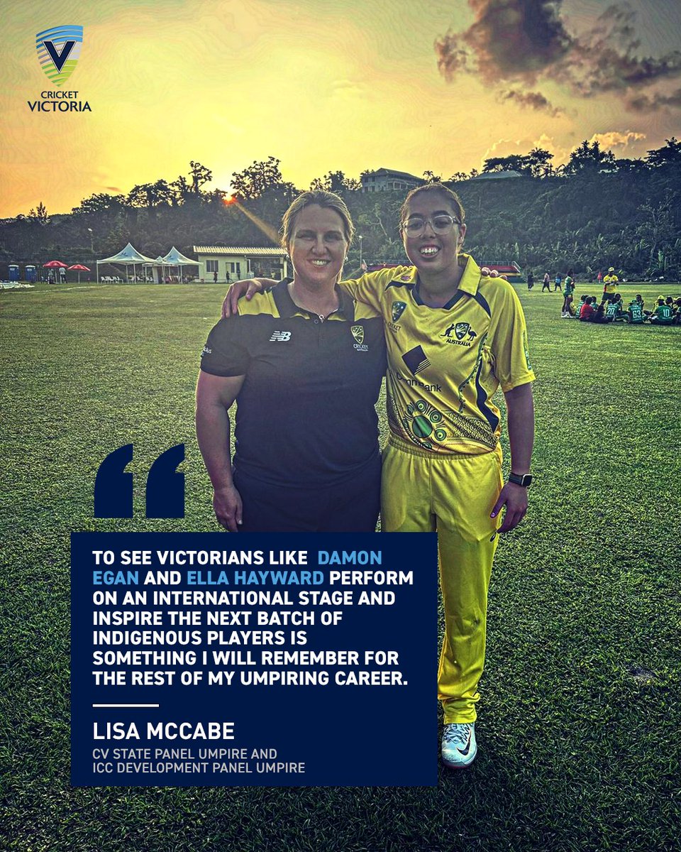 An experience like no other 🙌 CV State Panel Umpire and ICC Development Umpire Lisa McCabe recently travelled with the National Indigenous teams on their tour of Vanuatu. 📕 Read more - cricvi.co/mccabe-recap