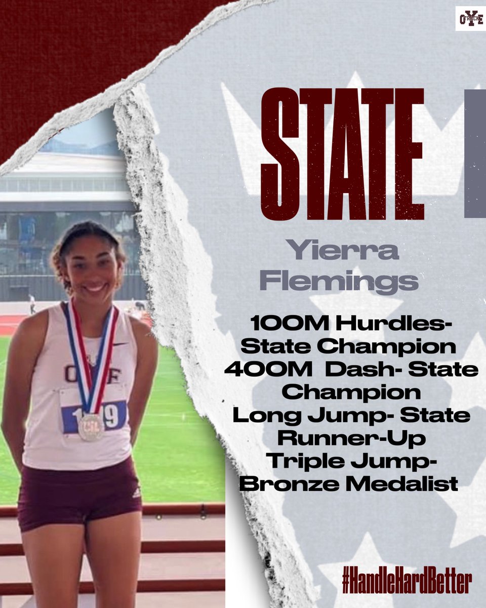 This young lady was busy today! She scored 34  of 40 points at the State Meet. She broke two of her school records and broke the 49 year old state record in the 400M Dash!! 
We are so proud of you! Congratulations!!
🏹🏹🏹🏹 
<a href="/yierra2fast/">Yierra Flemings</a>