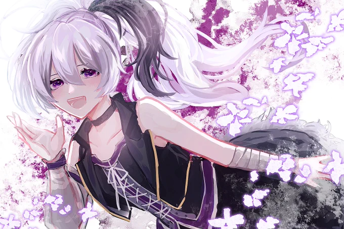 星月流菜さんの、こぼれそうなほどの笑顔が眩しいv flowerさん!厚塗りのタッチがステキだホーヾ(*'∀`*)ノ【】 #piapro #v_flower